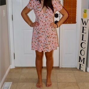 Stradivarius Pink Floral Dress
